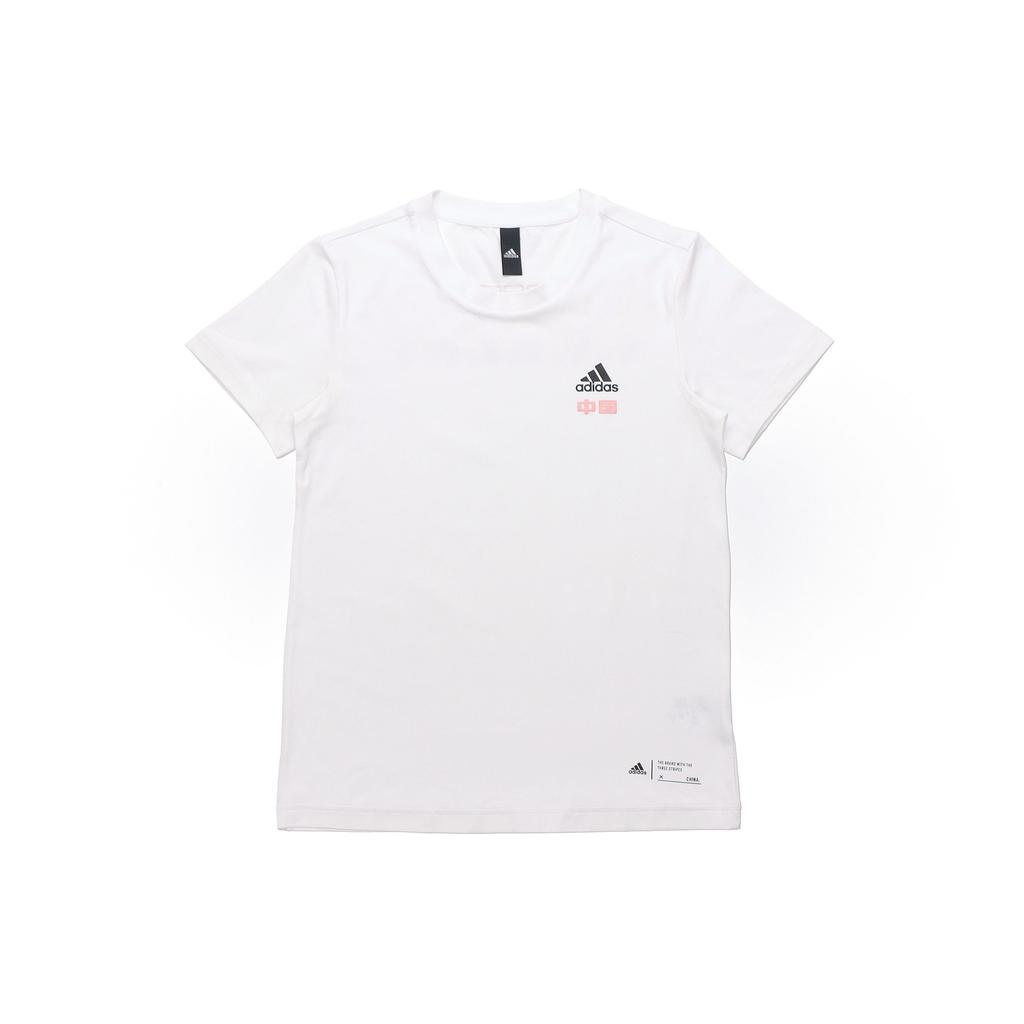 Adidas Panda Print Crew Neck Sports Tee Women Tops White GP1846