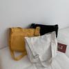 Large Capacity Women Handbag Solid Color Student Shoulder Bags Portable Canvas Tote Bag  Female Use