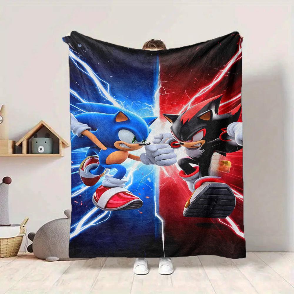 

1pc Sonic Shadow Soft Skin-Friendly Flannel with Digital Printing, Various Sizes Available for Family, Friends, Birthday007 130cmx150cm