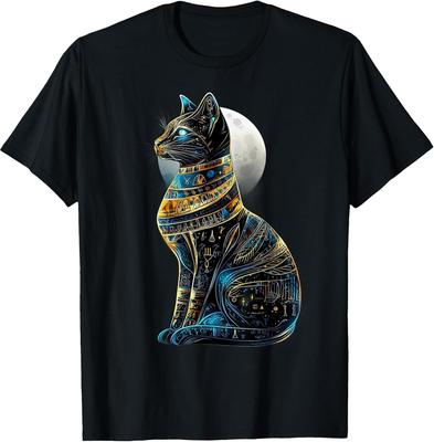 Ancient Egyptian Bastet Cat Graphic Tee - Tutankhamun Inspired Design