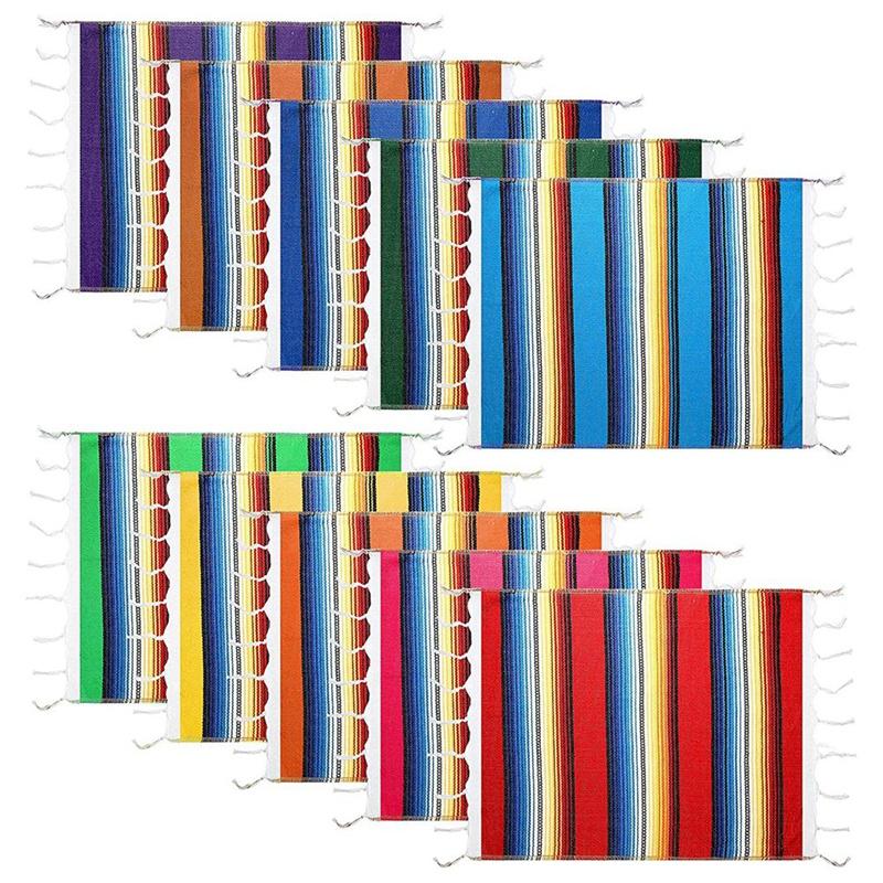

Washable Placemats Mexican Table Runner 33X48cm Mexican Blanket For Mexican Party Or Wedding Decoration M
