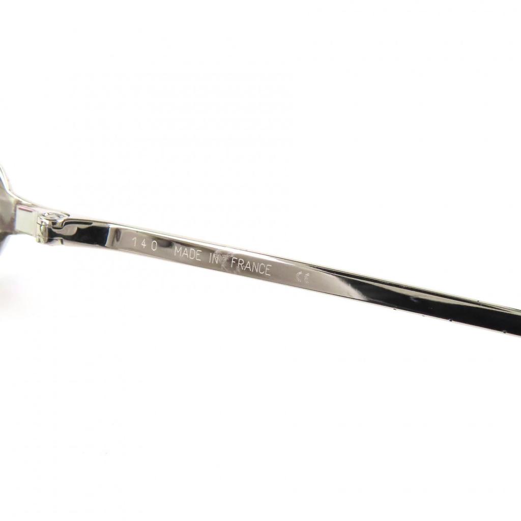 Great Cartier Glasses 2C Decor Two-Point Rimless Square Black Mens Used