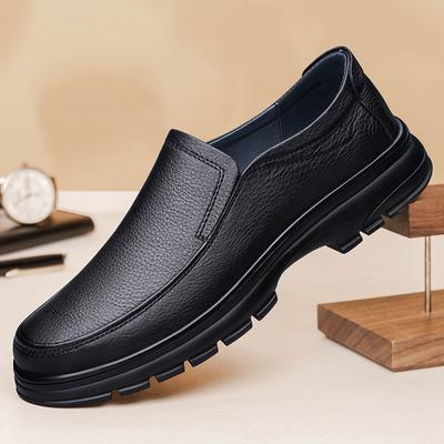 Fashion High Quality Men's Round Toe Breathable Anti Slip Loafers Fashionable Brand Men Classic Comfortable Business Casual Leather Shoe