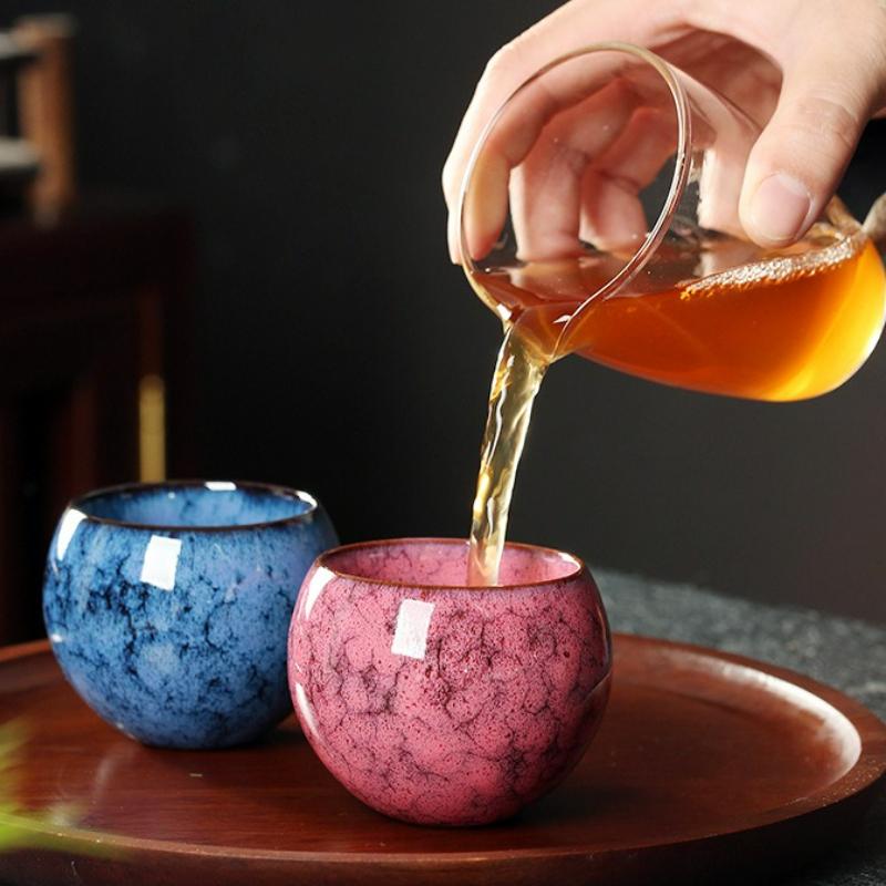 Japanese Style Ceramic Tea Cup Kiln Transformation Kung Fu Heat-proof Tea Bowl Household Pottery Coffee Mug Wine Drinkware New