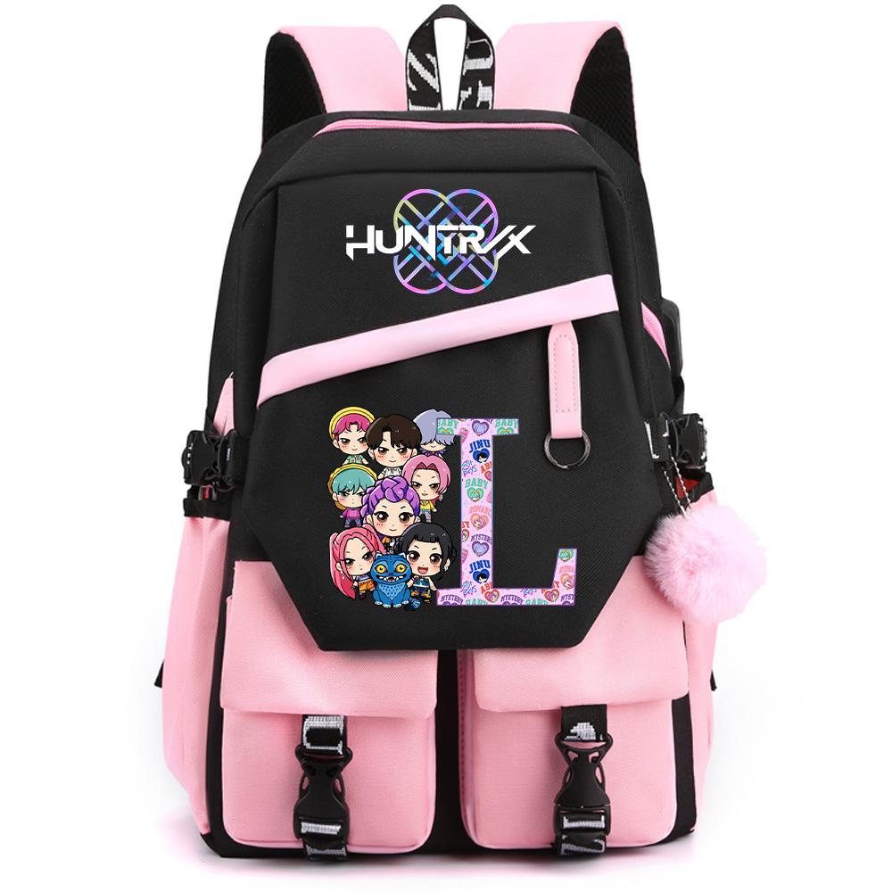 26 English Letter K-pop Demon Hunters Printed Large Capacity Backpack for Teenger Student Girl Boy Schoolbag Bookbag Women Waterproof Travel Bag