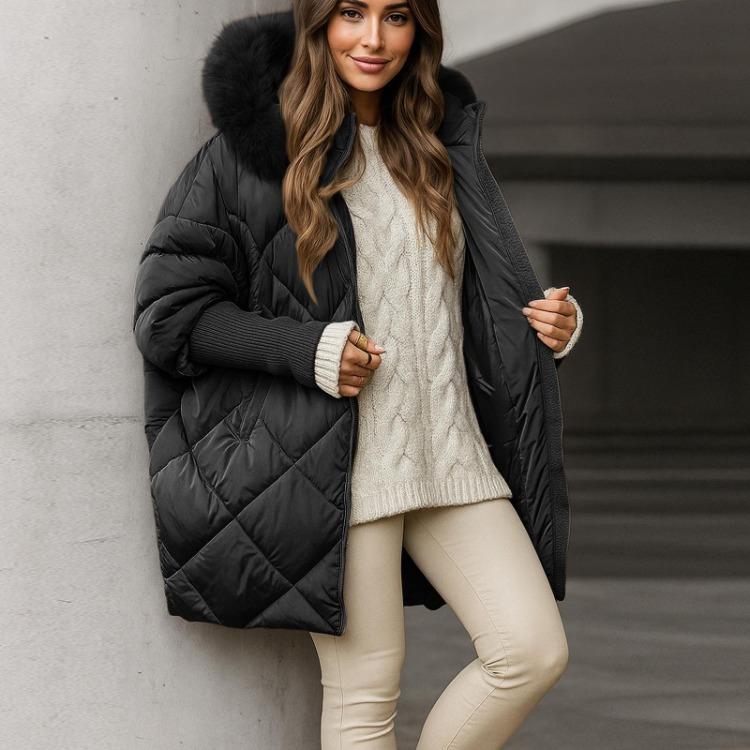 Winter Coats For Women Hooded Down Jacket Fleece Lined With Zip Pockets