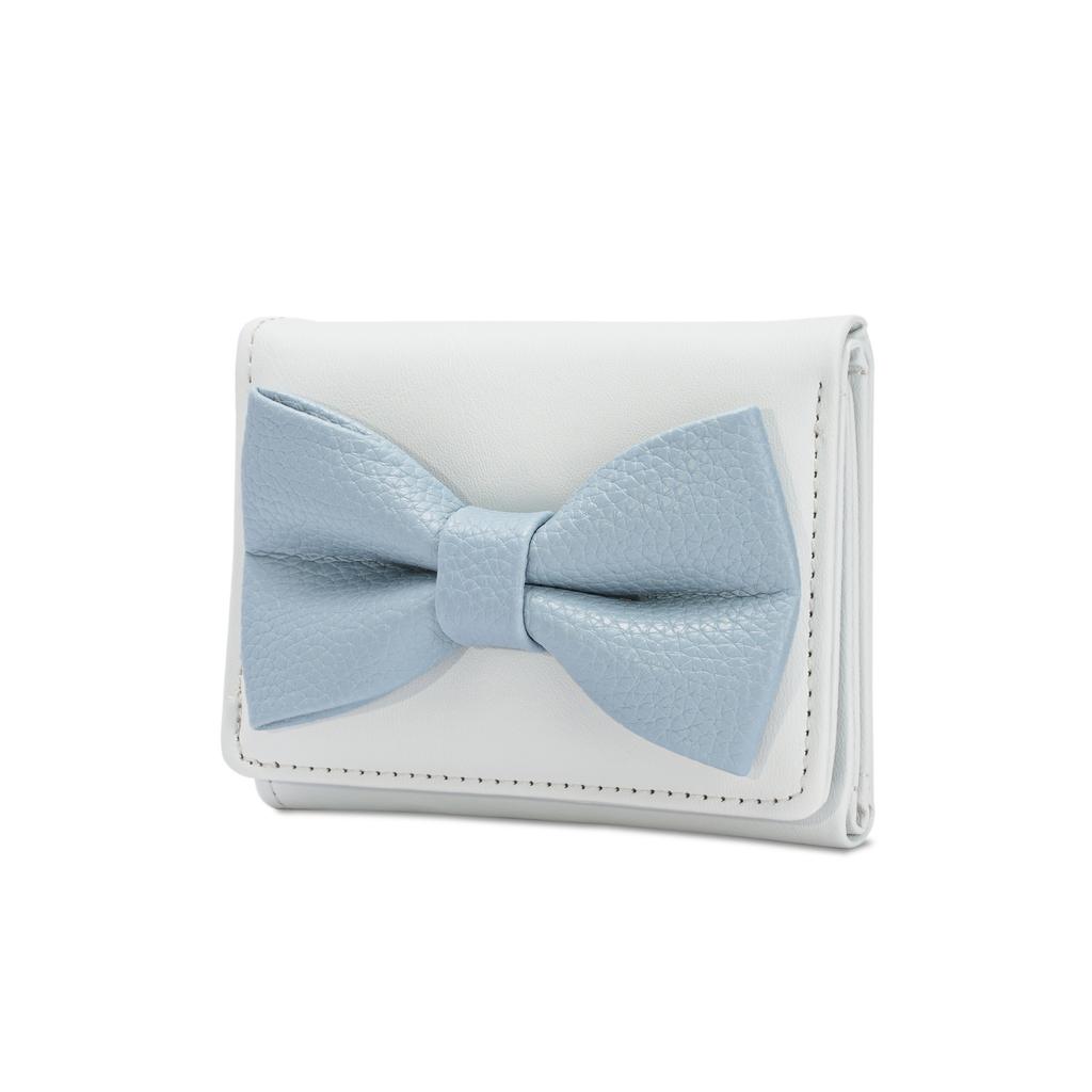 1pc Women Simple Solid Color Bow Decor Mini Tri-Fold Compact Wallet For Women Wallet Mini Wallet Purse Wallet Small Wallet cute