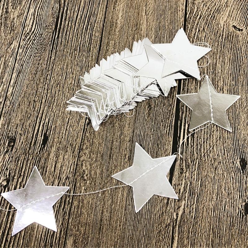 Elegant Star Garlands Decoration Glitters Paper Streame Festival Ornament for Birthday Party Supplies Daily Casual Use