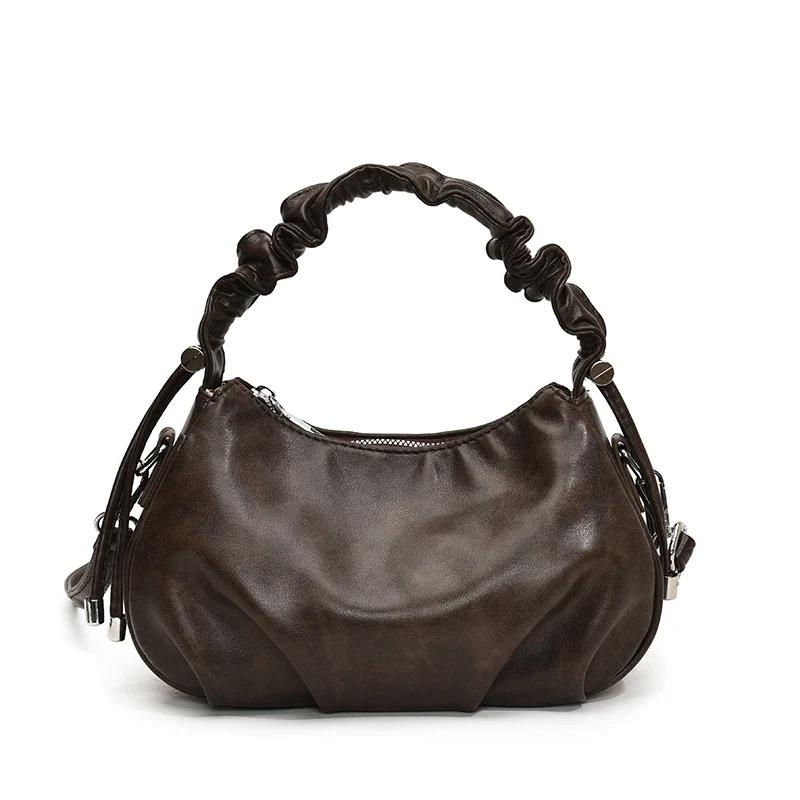 Sac bandoulière rétro niche haut de gamme automne et hiver pour femmes sac aisselle élégant et polyvalent