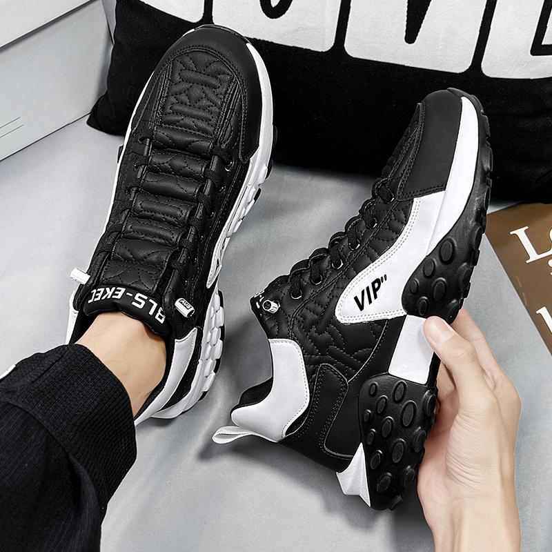 Scarpe da ginnastica da uomo con suola spessa, scarpe da uomo alla moda, scarpe vulcanizzate versatili, scarpe da corsa all'aperto con lacci, antiscivolo, Zapatillas De Hombre