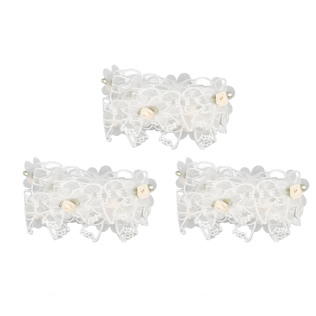 3 Roll Vintage Floral Lace Ribbon White Bow Flower Sewing Trim Material Dress Embellishment