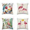 Premium Flax Material 18 Inch Summer Flamingo Pillow Case With Timeless Design Appeal