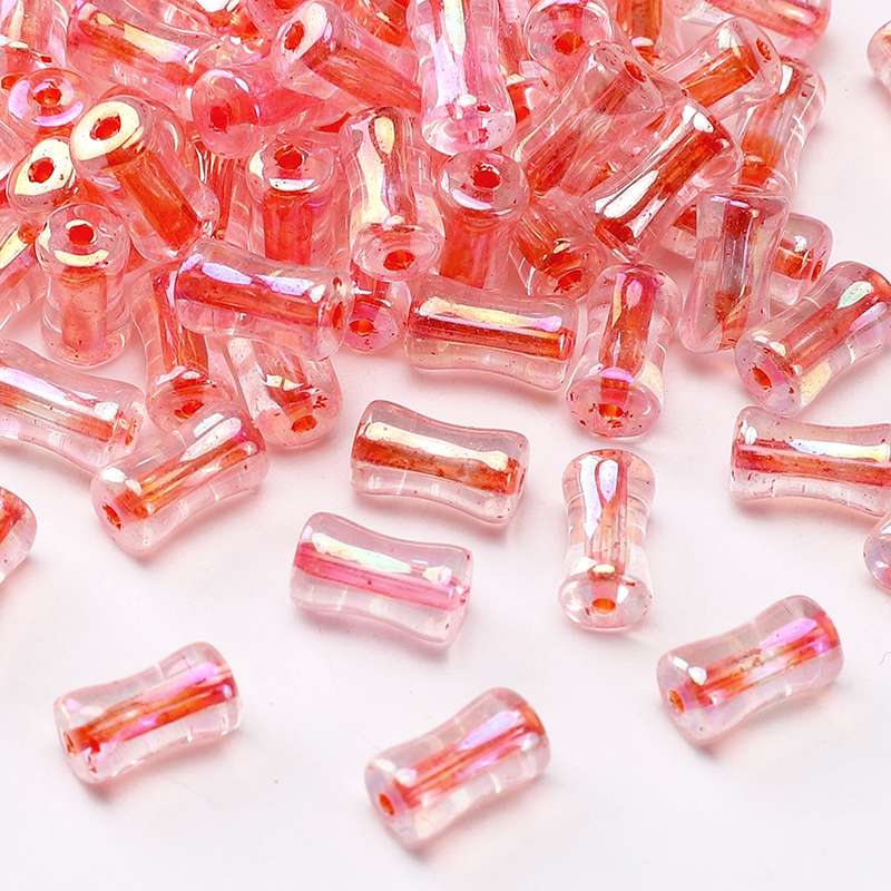 4x8mm Shiny Transparent Bamboo Beads Glass Cylindrical Beads Can Be Used For DIY Jewelry Making Necklace Bracelet