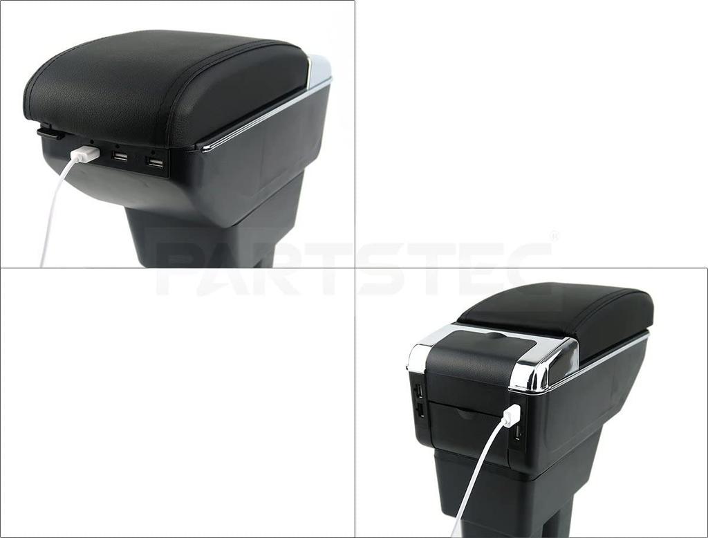 MOTOR POWER Center Console Box for Subaru USB Cord Drink Sliding Black for Sambar Truck Sambar Van and Sambar Dias TW2 Armrest/Armrest Sambar, Port,