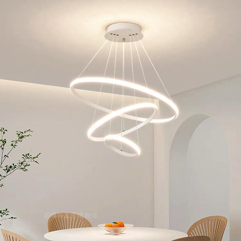 Personalized Nordic Style Minimalist Pendant Light for Living Room/Bedroom - Modern Circle Combination Design