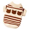 Dogs Striped Sweater Cute Bear Pattern Knitted Pullover Stretchy Warm Winter Puppy Clothes for Small Dogs Cats French Bulldog Chihuahua