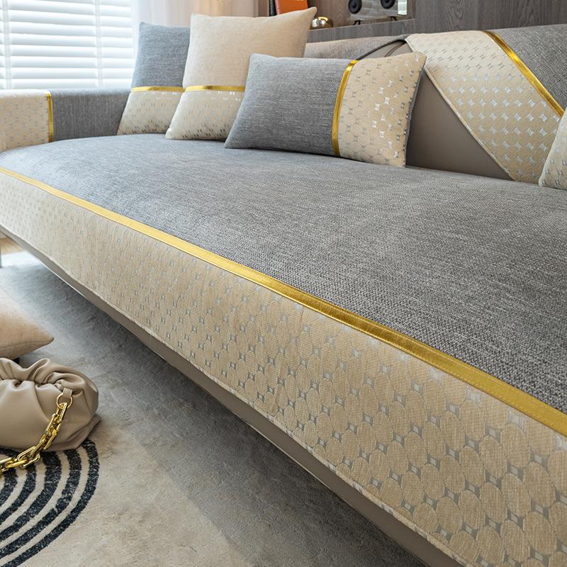 

Подушка для дивана из шенилла в стиле легкой роскоши, нескользящая, высококачественный чехол для дивана, скандинавский простой утолщенный чехол на подушку сиденья, ткань, четыре сезона 70*70cm