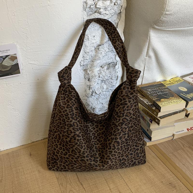Leopard Print Bag Women's Large-capacity 2025 New Autumn and Winter Versatile Shoulder Bag Premium Texture Commuter Tote Bag