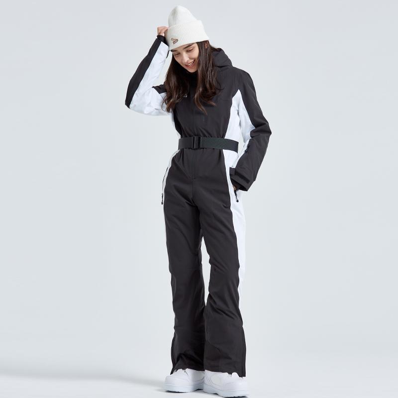 2025 Women's Slimming Waterproof One-Piece Ski Suit for Winter Outdoor Activities
