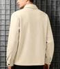 2025 New European & American Business Casual Men's Lapel Jacket - Autumn/Winter Solid Color Brushed Outerwear