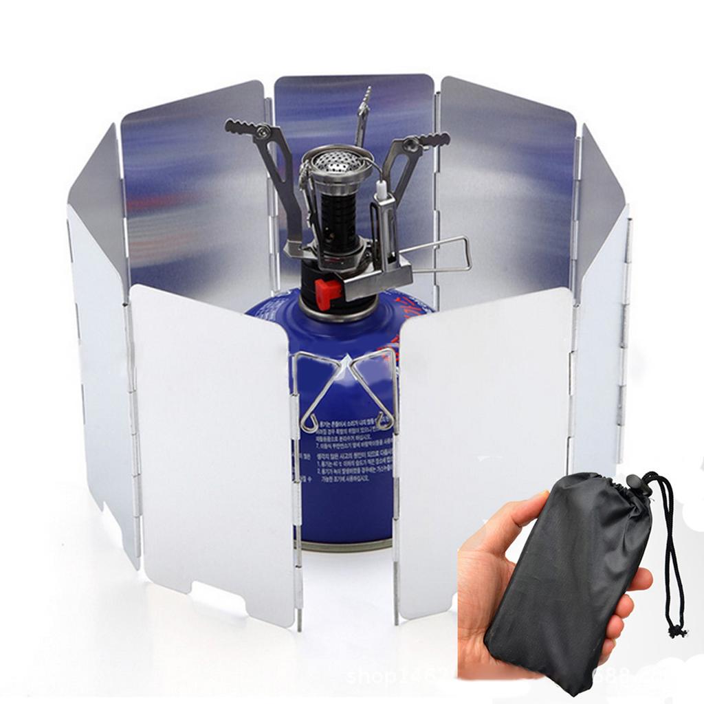 Plate Camp Stove Windshield Foldable Alcohols Stove Windscreen Aluminum Alloy Burners Alcohols Stove Wind-proof Rack