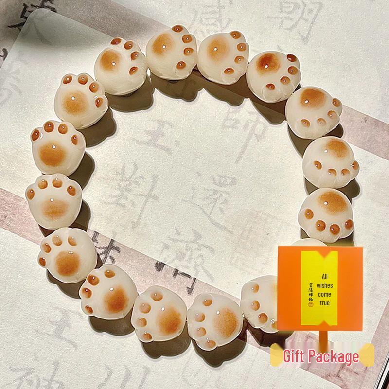 Bodhi Root Cat Paw Bracelet for Sweet Girls