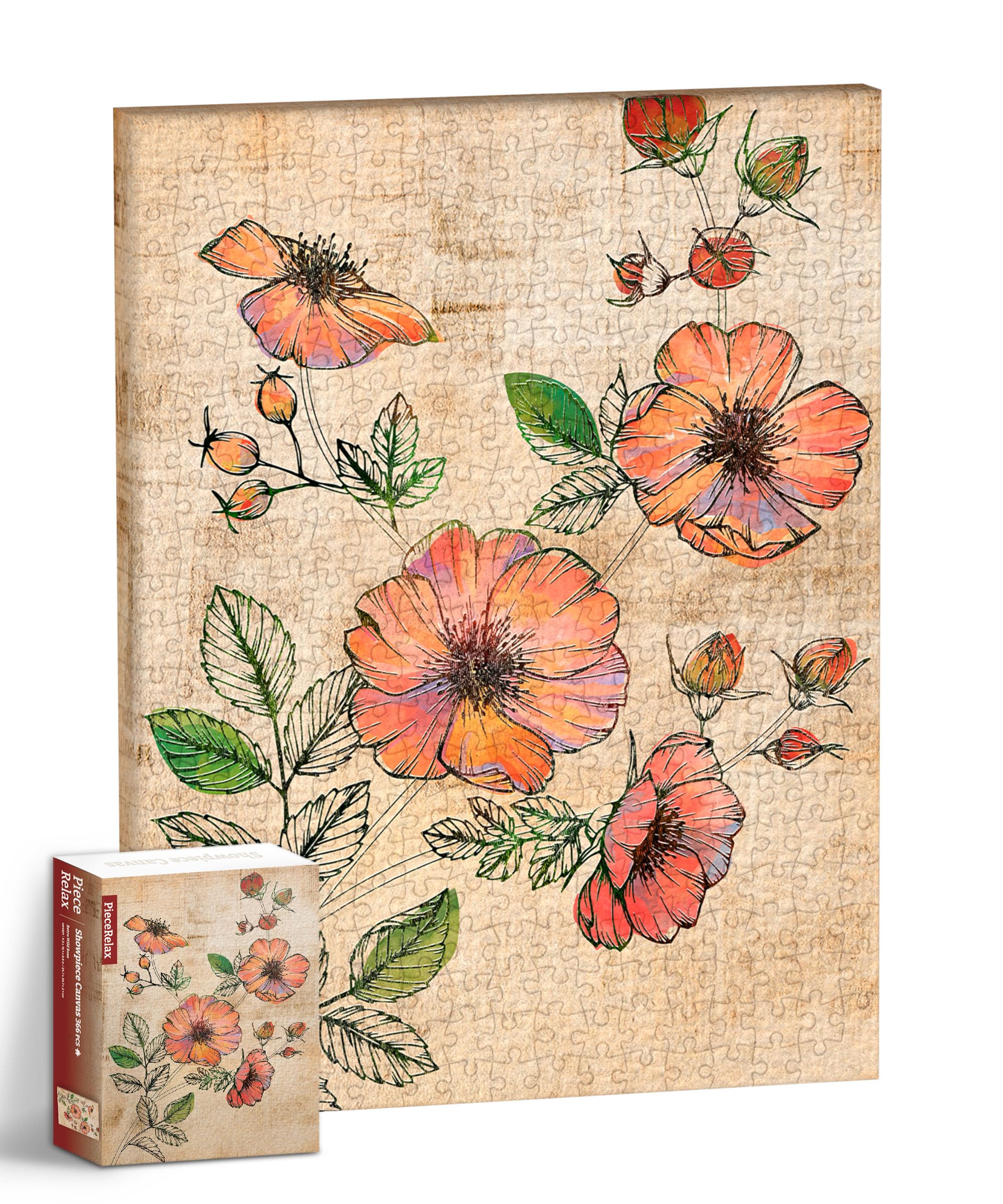 

PieceRelax Plastic Canvas Wild no puzzle 366-piece Puzzle Resilient Rose (24x31cm) - Adult-friendly, challenging, fragments, click-fit [HN1301]