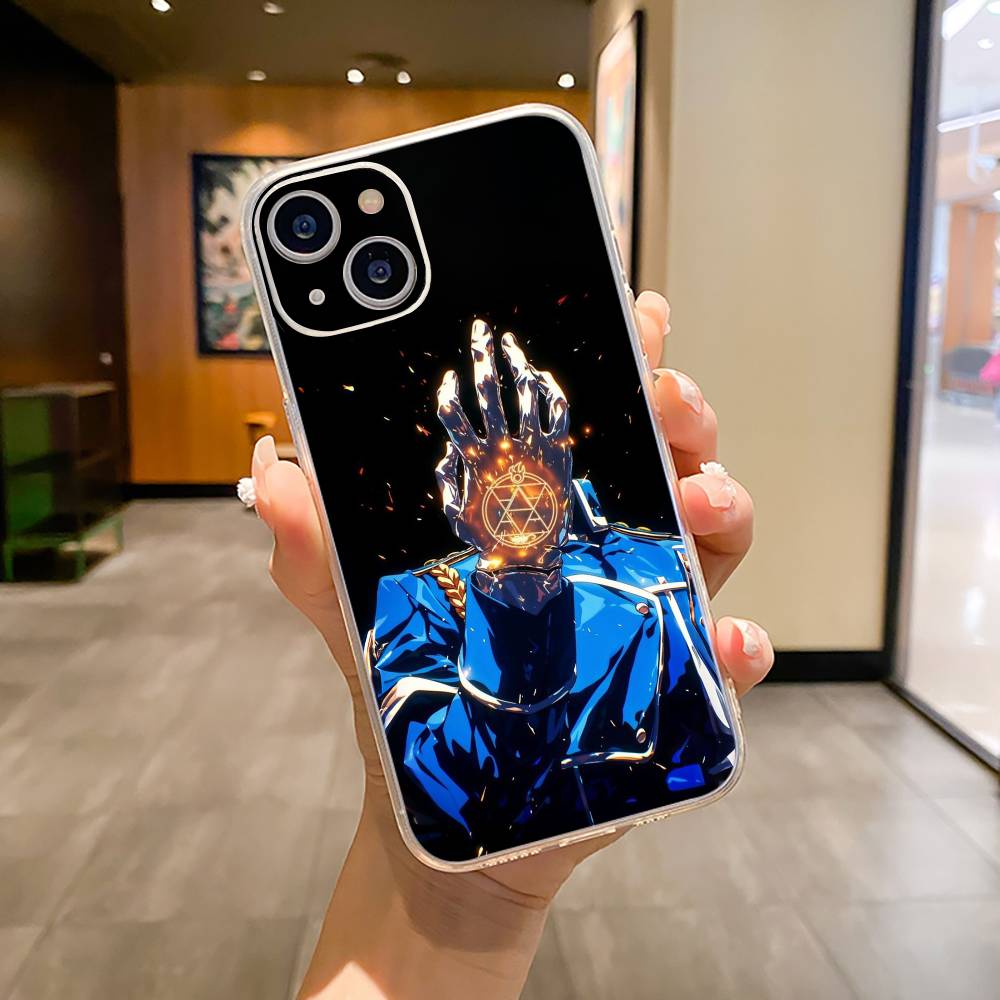 Popular anime-F-Fullmetal -Alchemist Phone Case For iPhone17,16,15,14,13,12,Pro Max, Plus  XS Soft Silicone Transparent Cover