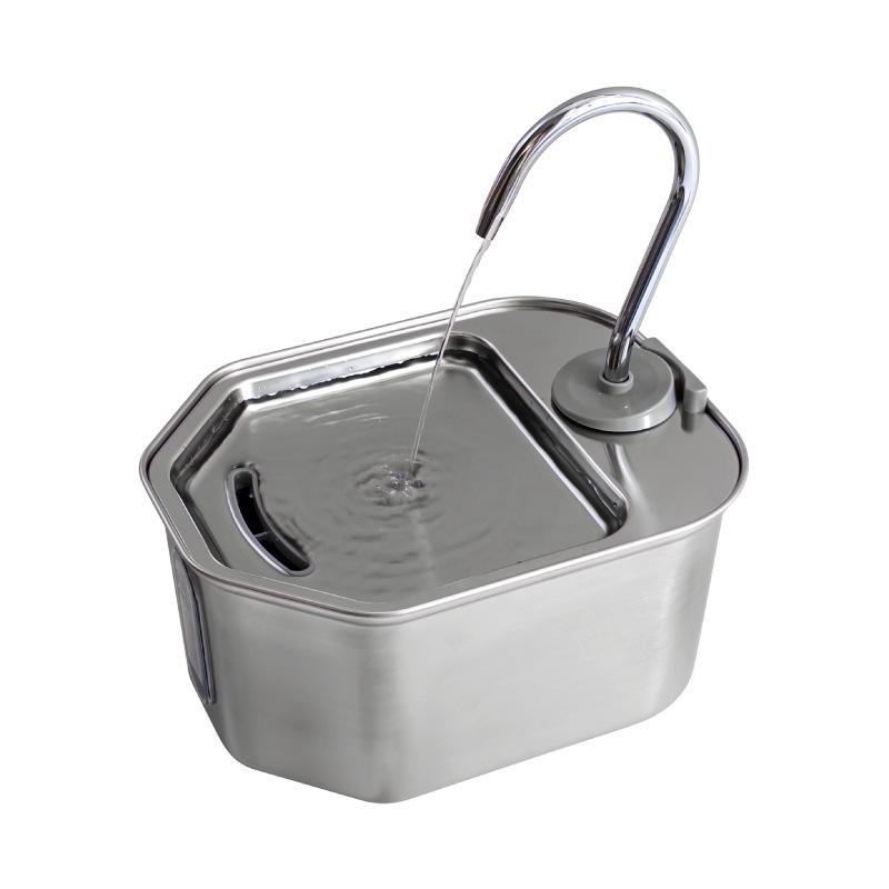 

3.2L Stainless Steel Pet Water Fountain with Auto Circulation & Filtration Hexagonal Stainless Steel Pet Drinking Fountain срібло сірий колір