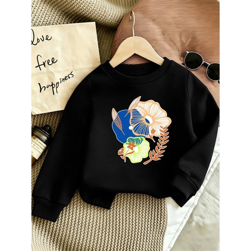Kids Sweatshirt,Cute Printed Pattern ,Lightweight Round Neck Sweatshirt, Comfortable Outdoor Wear,Spring Fall Sweatshirt