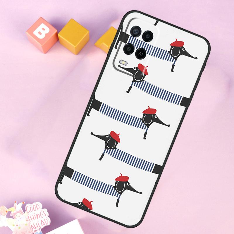 Dachshund Sausage Dog For OPPO A78 A98 A58 A5 A9 A53 A17 A57 A77 A16 A76 A96 A54S A74 A94 A15 A52 A72 A93 Case