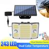 243LED Outdoor Solar Lights Garden Solar Powered Security Light Flood Light Motion Sensor 3 Mode Waterproof Garden Shed Yard