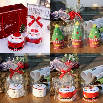 Activity Gift Cupcake Cotton Towel Merry Christmas Gift Christmas Decorations Christmas Towel