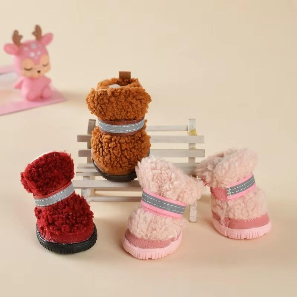 4 st Anti-repa Husdjursskor Starkt Grepp Snöskor Mode Hundskor Liten Hund