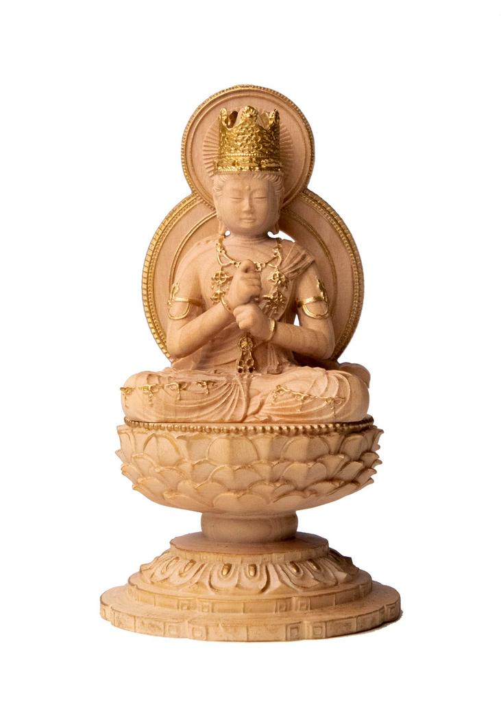 Tiny Buddha Dainichi Nyorai Wood Carving Buddha Statue Buddha Statue World Dainichi Nyorai (wood Boxwood) - (GSB