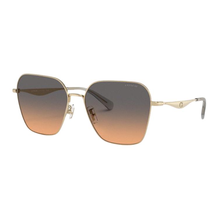 Coach Full Frame Design Metal Resin Irregular Shape Sunglasses Unisex sunglasses Gold CW189-ULO F,Gold