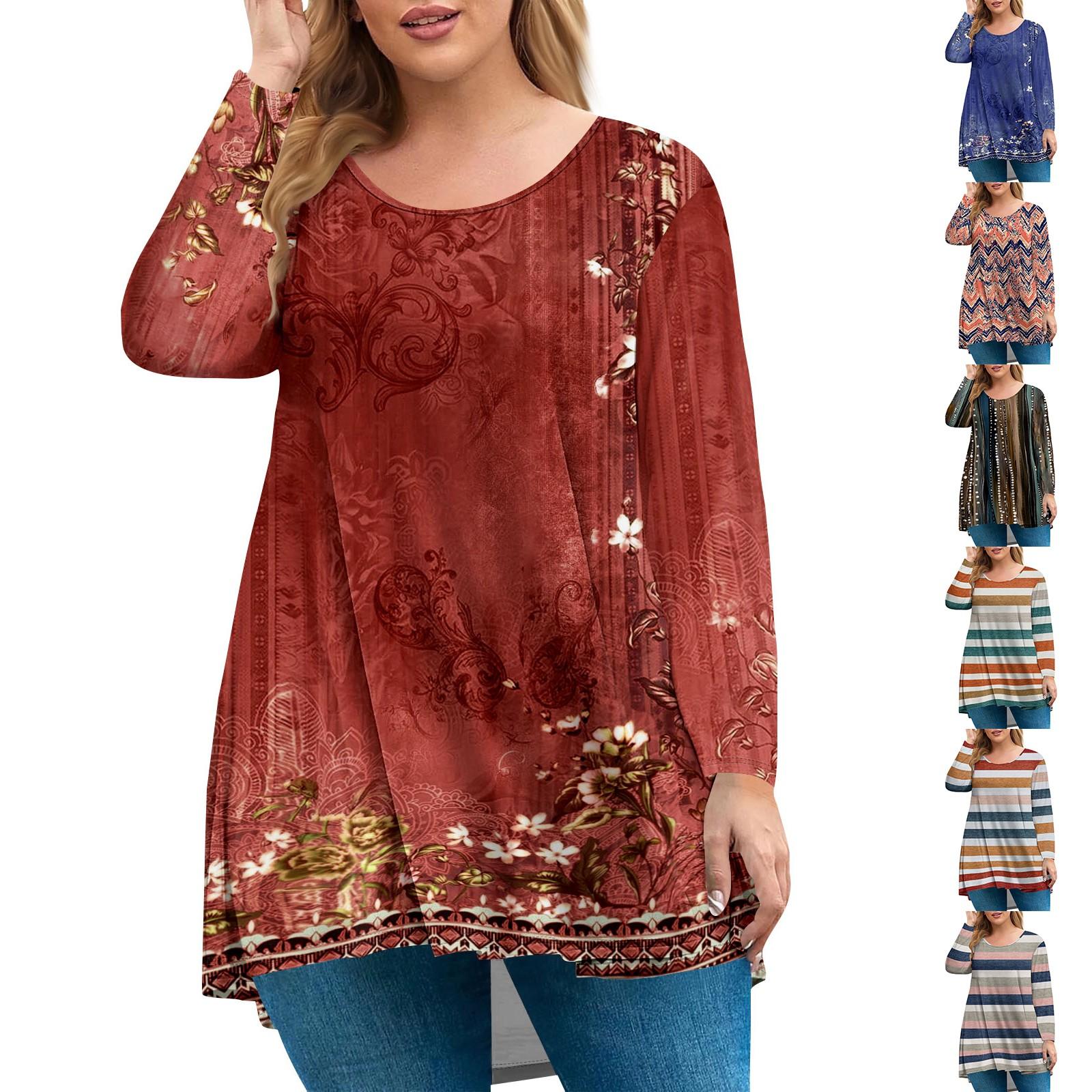 

Women s Plus Size Top, Garden Collar Long Sleeved Shirt, Fashionable Floral Print Casual Top XXXXL чорний