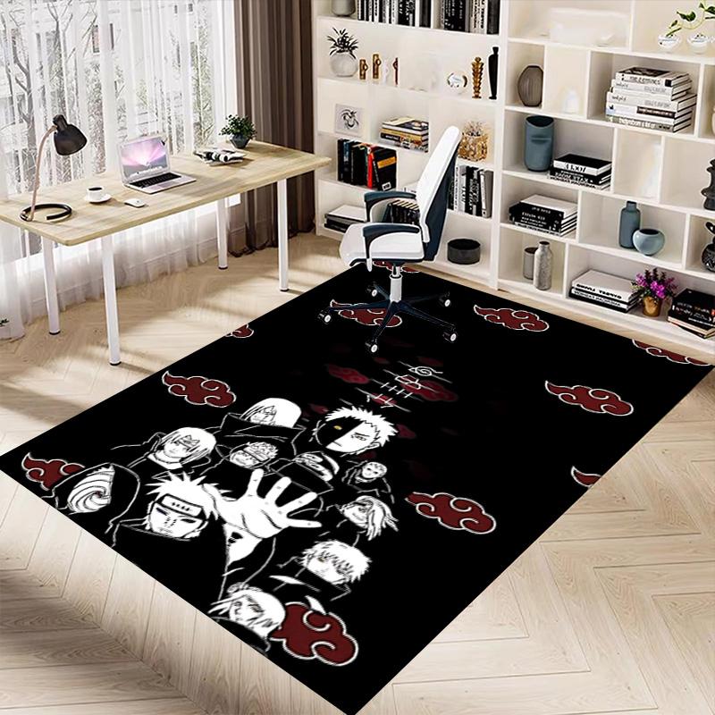1pc Naruto Akatsuki Members Carpet for Playroom Bedroom Living Room Sofa Home Decor,kids Game Area Rug Non-slip Floor Mat Y723107