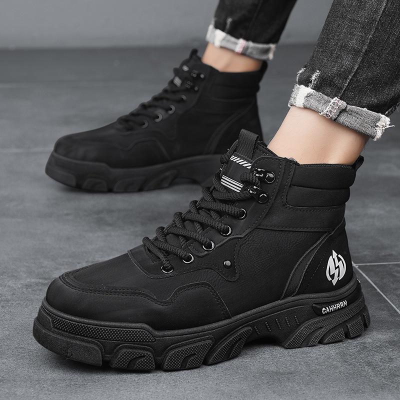 Old men's boots high-top tooling Martin boots men's new autumn and winter recreational locomotive shoes men's outdoor trendy shoes