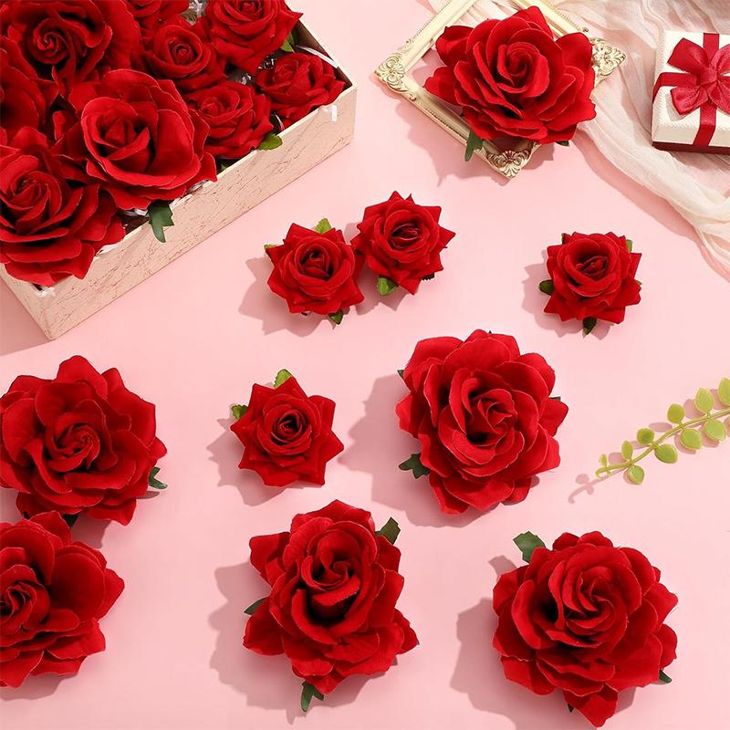 10CM High Quality Silk Roses Flower Wall Wedding Home Decor Christmas DIY Brooch Bridal Accessories Clearance Artificial Flowers