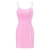 [LittleForBig] Women's Camisole Skirt [S-Stripe] Bodycon Mini Dress, Pink, XS