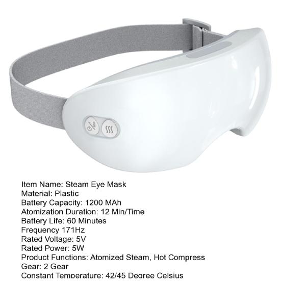 Steam Eye Massager with Hot And Cold Compress Ultrasonic Mist Spray for Dry