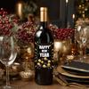 24Pcs Happy New Year Wine Bottle Labels Waterproof Wine Bottle Wrapping Sticker top sale