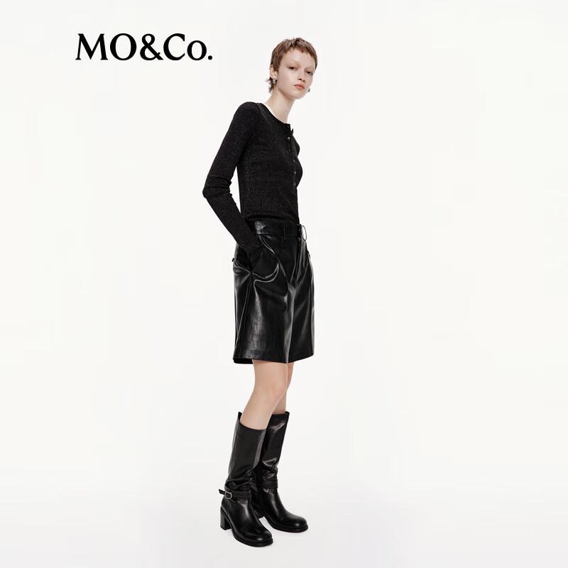 MO&Co. 2025 Autumn Metallic Pima Cotton Knit Top XS /155