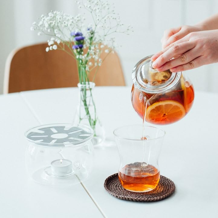 Hario Leaf 700ml Teapot, Clear, Capacity, Heat-Resistant Glass, Gift, Present, CHC-70T