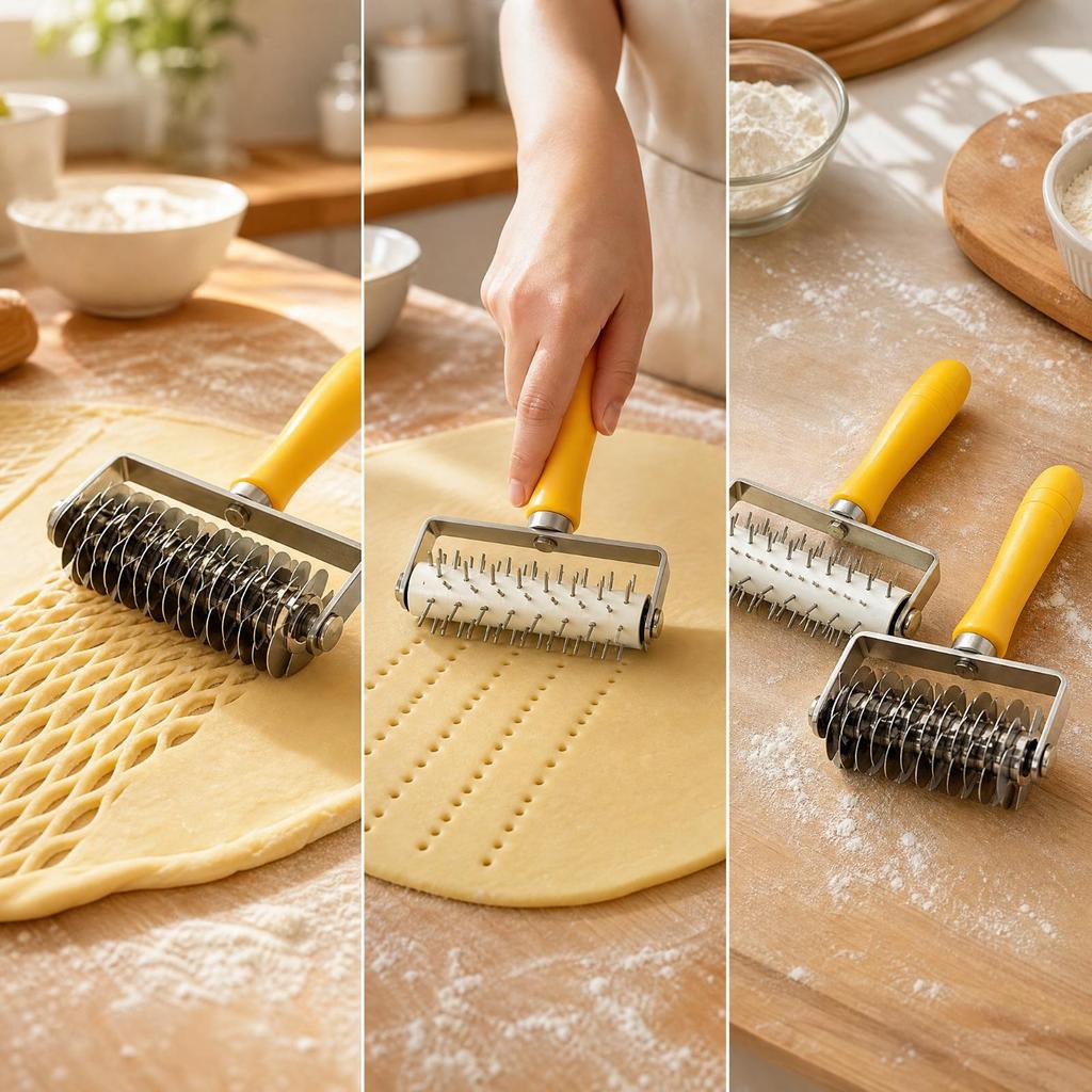 Rotating Pastry Tool with Rubber Handle Versatile Handheld Roller