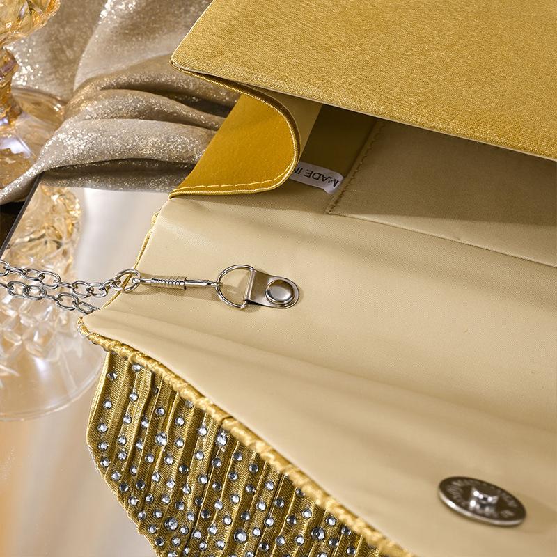 Women Envelope Evening Bag Glitter Ladies Chain Shoulder Bags Shiny Silver Long Purse Female Wedding Party Clutches Mini Handbag