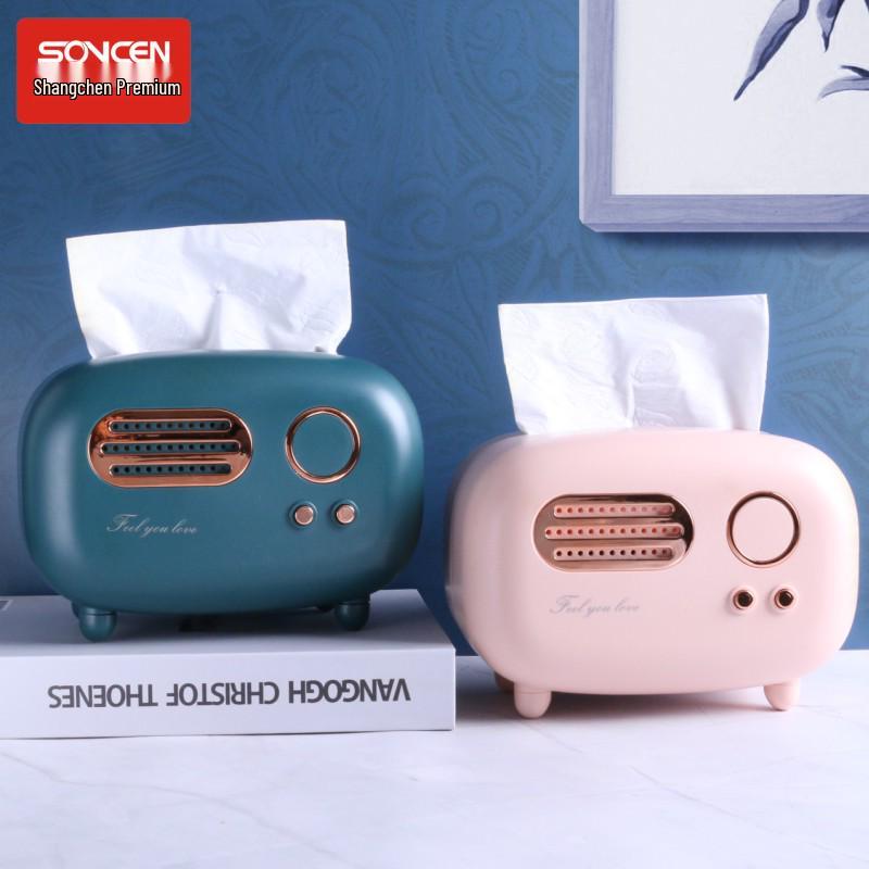 Punch-Free Retro Record Player Tissue Box - Light Luxury Storage for Home and Hotel