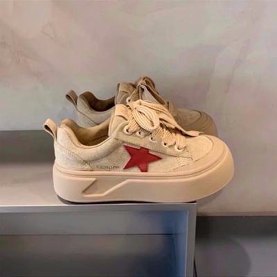 Populární niche retro vysoké ležérní boty s platformou pro ženy, jaro 2025, nové studentské univerzální sportovní boty pro morální výchovu