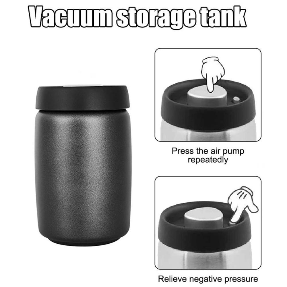Stainless Steel Coffee Beans Vacuum Sealed Jug 400 800 1200ml Keep Fresh Coffee Vacuum Canister Large Capacity Sealed Tank
